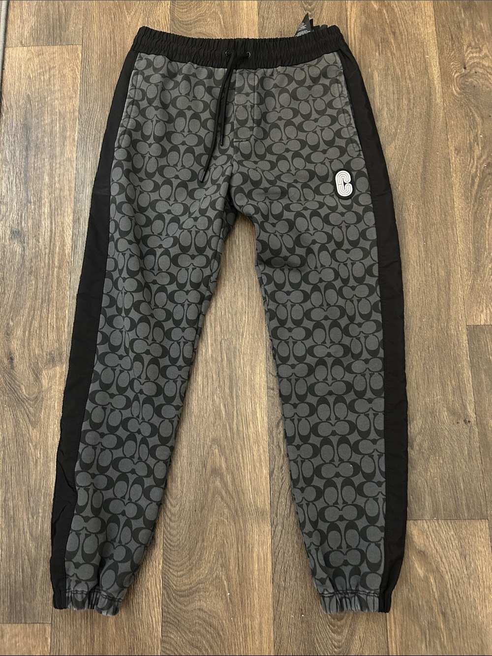 Coach Gray & Black Signature Logo Joggers